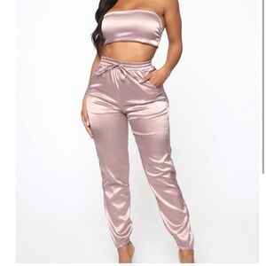 Satin Taupe Women's Joggers